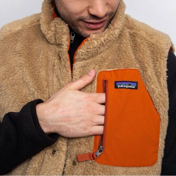 Patagonia Bivy Down Vest Reversible Size Brown and Orange Size 2X - Picture 5 of 15